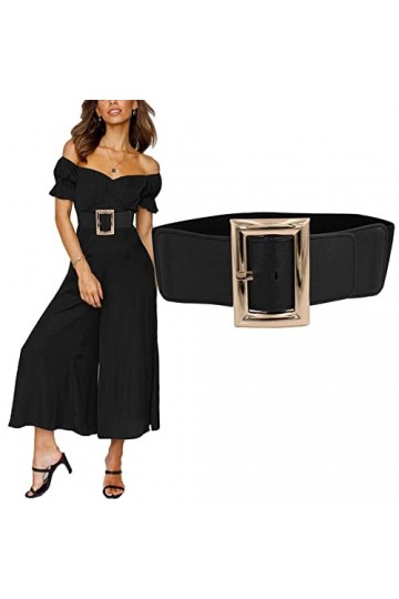 Ceinture élastique large avec boucle en métal, ceinture extensible pour femme, Style A, taille 23/32"