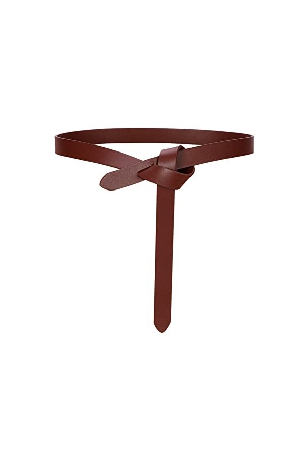 Ceinture à nœud tendance pour femme, ceinture à nouer en cuir souple, ceinture fine pour femme, camel, taille unique