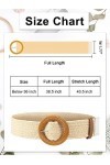 4 Pièces Ceinture de Taille Élastique Extensible en Paille Tissée Ceinture de Robe Skinny pour Femme Bande de Robe de Taille 