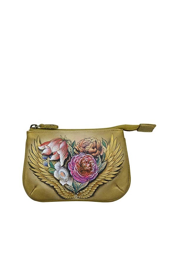 Anuschka - Sac à fermeture éclair de taille moyenne en cuir véritable et peint à la main pour femme - Elephant Mandala