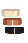 Hazrcvr Ceinture Femme Taille Haute 3 Pièces Ceintures Extensible Ceintures Élastiques Étirées Ceinture Cinch Ceinture Élasti