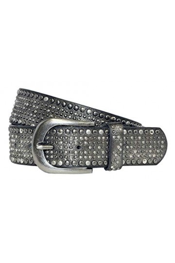 Ceinture tendance pour femme - Vintage - En cuir - 15 couleurs - Longueur 80 à 105 cm, Anthracite métallisé, 105 cm