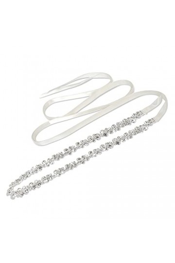 JOLIGAEA Strass Cristal Nuptiale Ruban Ceinture de Mariage Accessoire Pour Robe de Mariée Accessoire Embellissements Ceinture