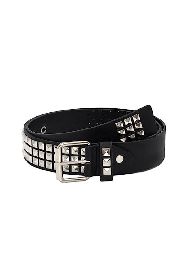 Ro Rox Kraz rivet Ceinture Boucle Casual Hip-Hop Punk Sauvage Faux Cuir, Noir, 120