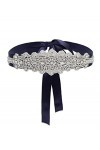 IYOU Ceinture de mariage Strass Ceinture de Robe de Mariage Bleu Marine Cristal Prom Ceinture de la Mariée avec Appliques pou
