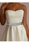 IYOU Ceinture de mariage Strass Ceinture de Robe de Mariage Bleu Marine Cristal Prom Ceinture de la Mariée avec Appliques pou