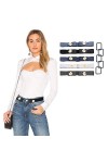 6 Pièces Extensible Ceinture Sans Boucle Femme Invisible Sans Boucles de Ceinture Elastique Elastic Belt Pour Jeans Pantalon 