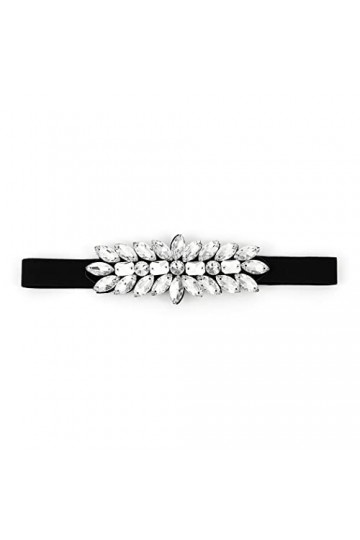 Sethain Cristal Ceinture Blanche Strass Ceinture Ancien Robe Ceinture de serrage Manteau Obi pour les femmes et les filles