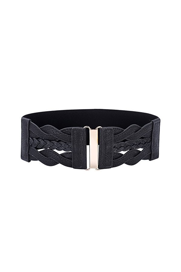 GRACE KARIN Ceinture élastique large pour femmes Ceintures pour robes, Noir , 4XL