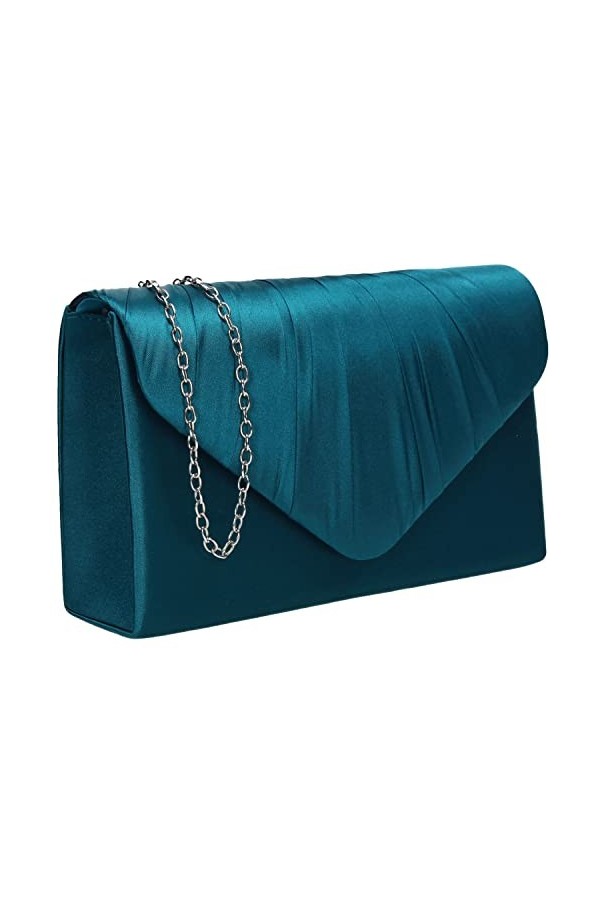 SWANKYSWANS Chantel Pochette en satin pour femme, bleu sarcelle, Taille unique