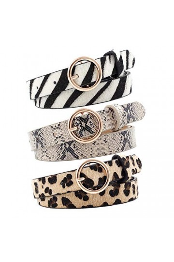 OuLi Store® Lot de 3PCS Ceinture Femme Motif Serpent Fine avec Boucle pour Robe Jeans Petite Ceinture femme Fine Ceinture en 