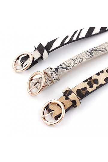 OuLi Store® Lot de 3PCS Ceinture Femme Motif Serpent Fine avec Boucle pour Robe Jeans Petite Ceinture femme Fine Ceinture en 