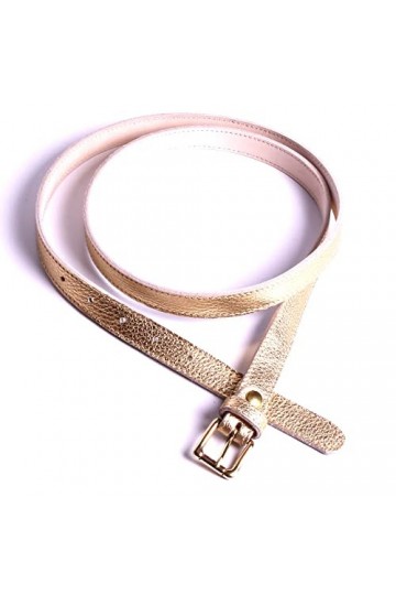 by mode france Ceinture Fine Femme Cuirs Souple Doré doublure Cuir véritable Atelier 80cm T 36/38 