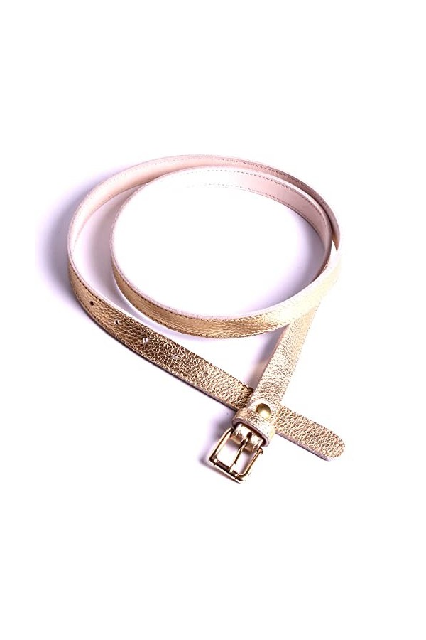 by mode france Ceinture Fine Femme Cuirs Souple Doré doublure Cuir véritable Atelier 80cm T 36/38 