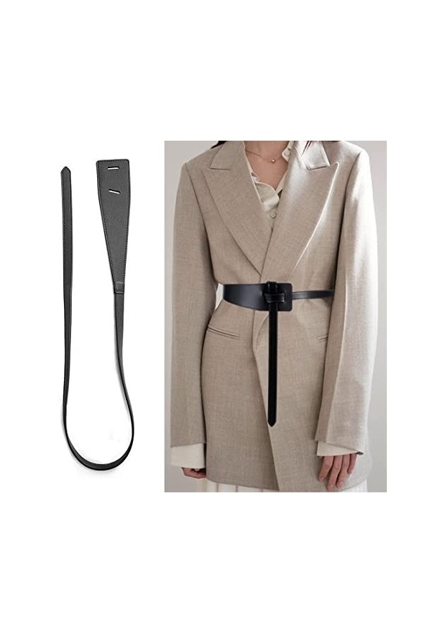 LEEQBCR Ceinture pour dames Ceinture irrégulière Ceinture pour dames Ceinture en cuir à lacets Manteau Vêtements Accessoires 