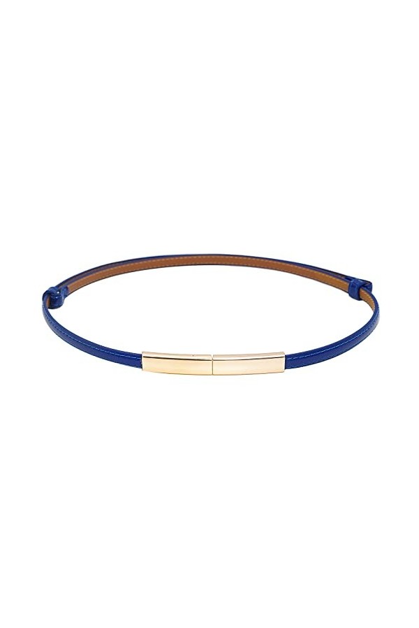 YeeHeen Ceintures Fines En Cuir Verni Ceinture Fine Pour Femmes Filles Ceinture De Serrage Réglable Avec Boucle En Or White