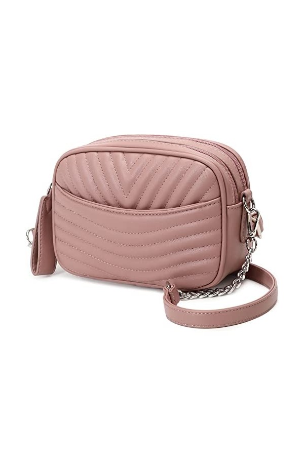 Waniki Petit Sac Bandoulière Femme Chaîne - Sacs à Main Bandouliere Pochettes et Clutches PU Cuir matelassé Besace Sacoche Té