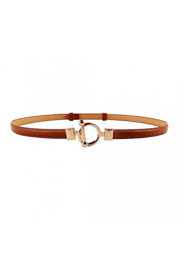 SCOOVY 1 Pc Fashion Buckle Ceintures en Cuir pour Femmes Fine Buckle Strap for Dress Windbreaker Casual Ladies Female Waistba