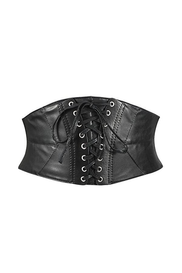 WERFORU Ceinture élastique large à lacets pour femme - Pour Halloween, a-noir, XXXL:Passt Taillengröße 117-128cm