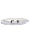 beltiscool Ceinture maigre en cuir verni 1/2" - Blanc - S/M- 81 cm