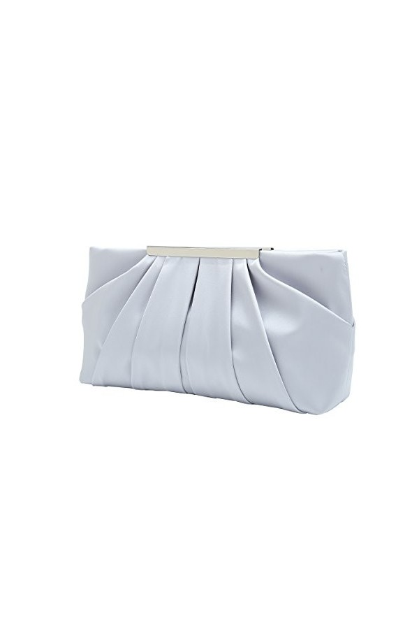 CHARMING TAILOR Pochette de soirée élégante plissée en satin pour femme, Rouge, Medium