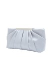 CHARMING TAILOR Pochette de soirée élégante plissée en satin pour femme, Rouge, Medium