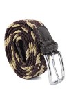 Leoodo Ceinture extensible pour homme et femme - Ceinture élastique et extensible tressée avec boucle en métal, gris, 80