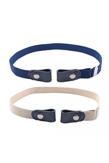 Milisten Lot de 2 ceintures extensibles sans boucle réglable invisible ceinture élastique sans renflement sans tracas pour je