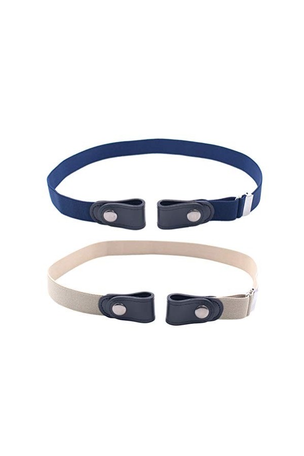 Milisten Lot de 2 ceintures extensibles sans boucle réglable invisible ceinture élastique sans renflement sans tracas pour je