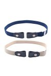 Milisten Lot de 2 ceintures extensibles sans boucle réglable invisible ceinture élastique sans renflement sans tracas pour je