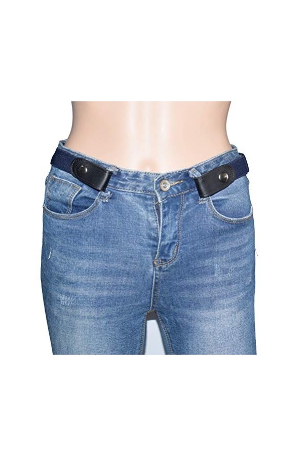 Milisten Lot de 2 ceintures extensibles sans boucle réglable invisible ceinture élastique sans renflement sans tracas pour je