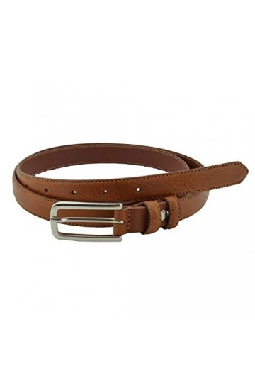 Conte Massimo, Ceinture fine pour femme en cuir véritable, Made in Italy, Raccourcissement possible, 2 cm de haut