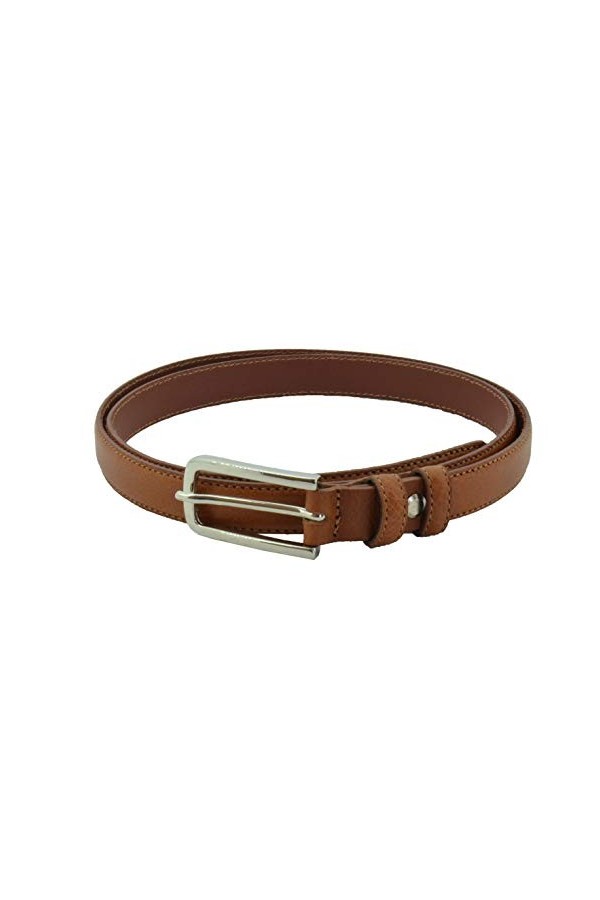 Conte Massimo, Ceinture fine pour femme en cuir véritable, Made in Italy, Raccourcissement possible, 2 cm de haut