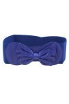 Sourcingmap Femmes Nœud papillon bouton-pression ornement taille élastique Ceinture sangle Bleu royal Taille unique