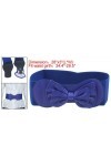 Sourcingmap Femmes Nœud papillon bouton-pression ornement taille élastique Ceinture sangle Bleu royal Taille unique