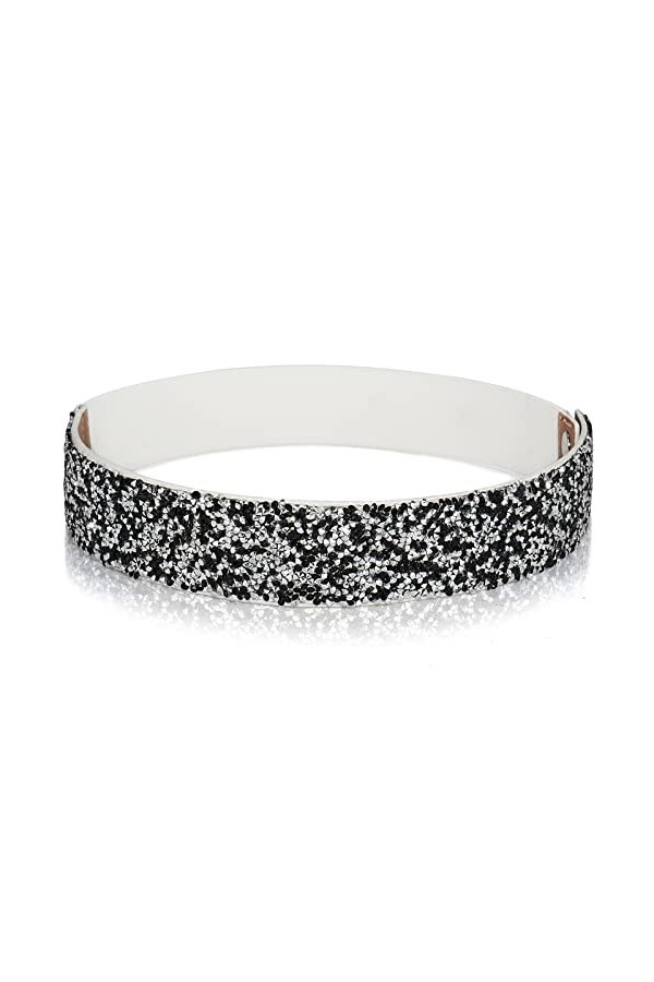 YeeHeen Ceintures Extensibles En Strass Ceinture élastique En Cristal Ceinture Cinch Large Bling Pour Femmes Filles 63CM Whit