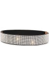 YeeHeen Ceintures Extensibles En Strass Ceinture élastique En Cristal Ceinture Cinch Large Bling Pour Femmes Filles 63CM Whit