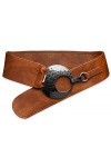 Caspar GU225 Ceinture large pour femme, Taille:85, Couleur:cognac