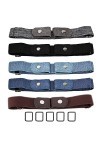 Ceinture Extensible sans Boucle 5 Pièces Ceinture Élastique Invisible Unisexe Réglable Dégagement Rapide Ceinture Femme Homme