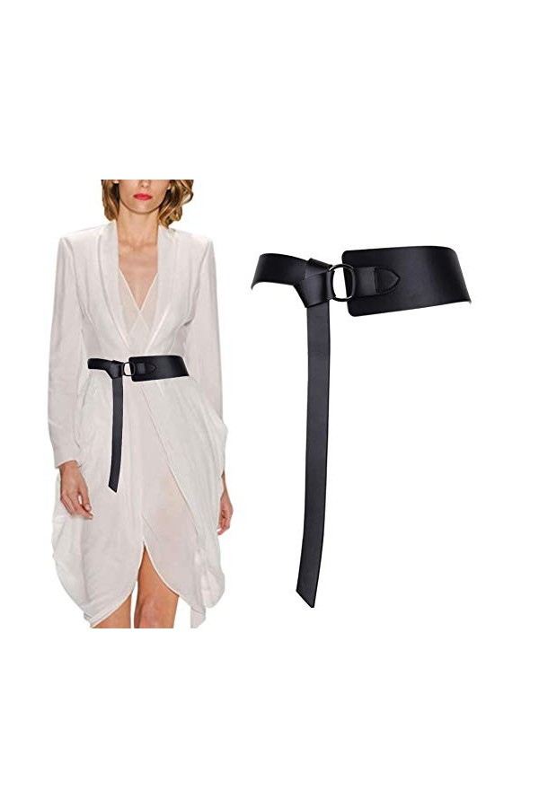 Longwu Ceintures habillées de ceinture en cuir de vachette véritable pour femmes, ceintures à nouer à la taille pour jean man