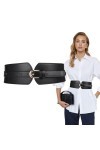 Ceinture large vintage en cuir élastique pour femme - Ceinture large élastique pour femme - Ceinture large et réglable - Cein