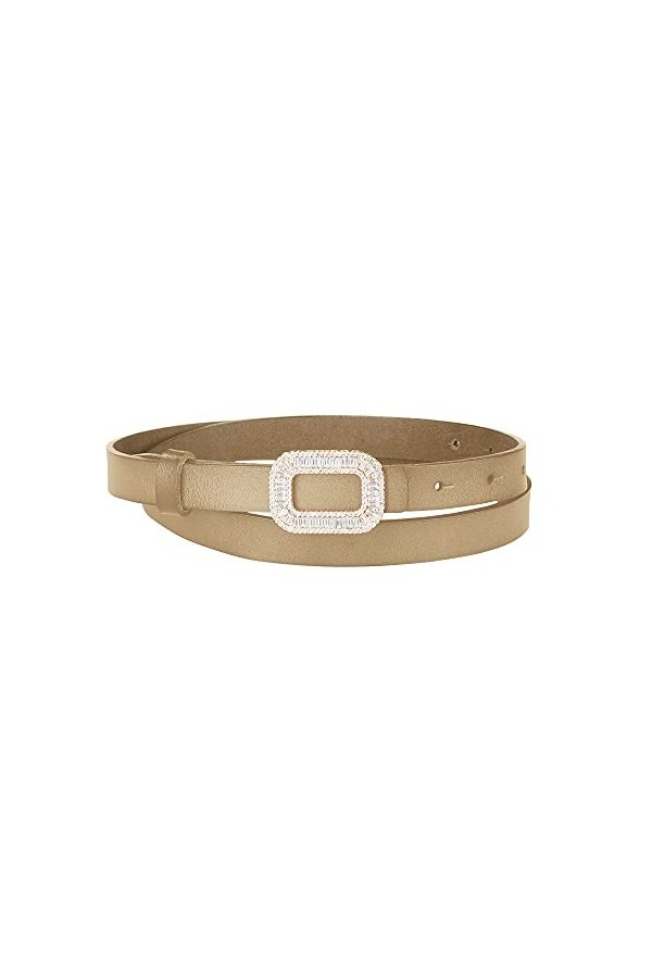 Allegra K Ceinture étroite en similicuir pour femme avec boucle carrée pour robe et pantalon, kaki, taille 80/95 cm