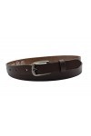 NK Belt GmbH SR-07A Ceinture en cuir de vachette pour femme 2 cm, marron foncé, 80cm Gesamtlänge 95cm