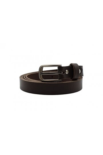 NK Belt GmbH SR-07A Ceinture en cuir de vachette pour femme 2 cm, marron foncé, 80cm Gesamtlänge 95cm