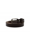 NK Belt GmbH SR-07A Ceinture en cuir de vachette pour femme 2 cm, marron foncé, 80cm Gesamtlänge 95cm