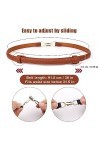 2 Pièces de Ceinture Fine Femme pour Robe, Ceintures Fines Réglables pour Femmes pour Robes Ceinture à Boucle Dorée pour Acce