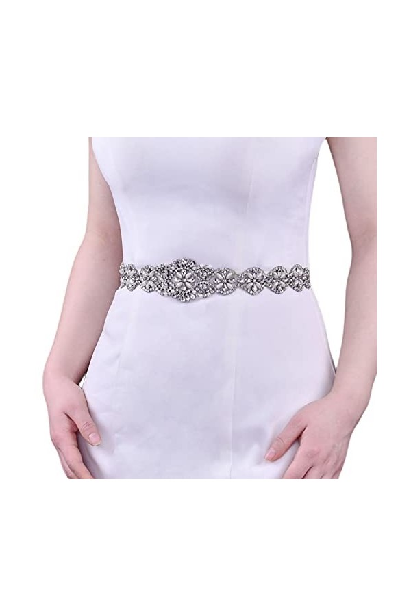 KAYZON Ceinture de mariage ivoire avec cristaux faits à la main pour mariage/fête, bal de fin dannée, accessoires pour femme
