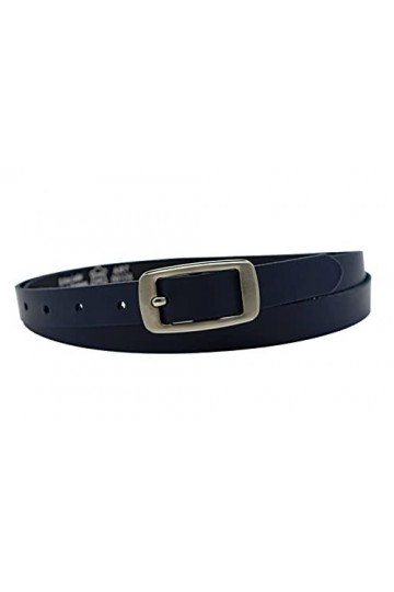 NK Belt GmbH SD-08A Ceinture en cuir de vachette pour femme 2 cm, bleu, 90cm Gesamtlänge 105cm
