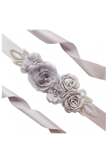 SHTGOI Ceinture pour femme avec perles et strass - Ceinture de mariée - Ruban de satin - Ceinture de mariée - Ceinture de dem