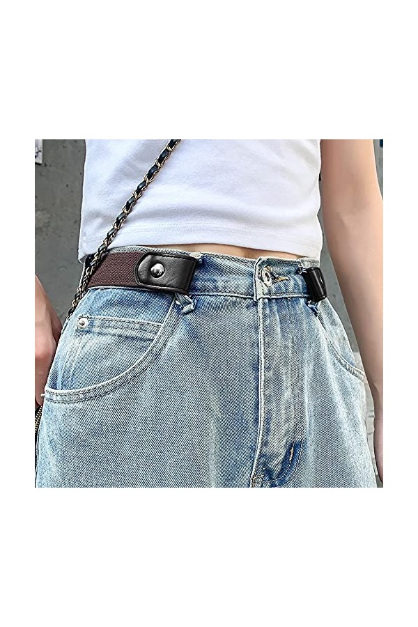 TRADERPLUS Ceinture élastique invisible sans boucle Ceintures élastiques sans boucle pour jeans pantalons robes